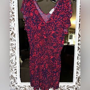 TERRA&SKY floral romper with ruffle sleeves